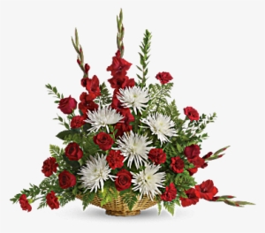 Red And White Sympathy Arrangement - Enduring Grace #2728317