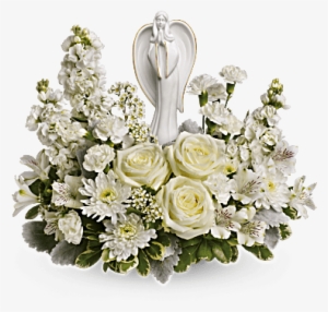 White Roses And Other Flowers Surrounding An Angel - Divine Peace Bouquet #2728592