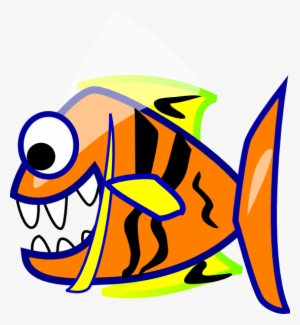 Orange Fish Clip Art At Clker - Gambar Kartun Ikan Piranha #2729478