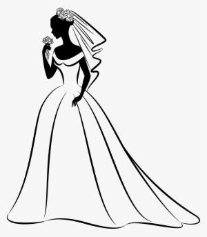 Wedding Dress Clipart Png Download - Drawing Of A Bride #2732846