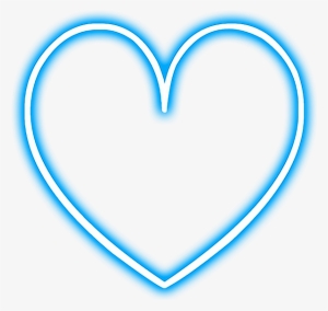 Heart Love Neon Snapchat Blue Glowing Png Library - Moldura Coração Azul Png #2732938