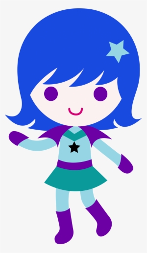 Girl Alien Clipart - Girl With Blue Hair Cartoon #2733825