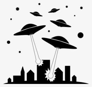 28 Collection Of Ufo Clipart Black And White High Quality - Invasion Clipart #2733831