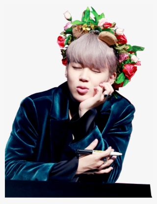 Cute Kpop Jimin Park Korean Green Flowers Png Bst Bts - Jimin Png Blood Sweat And Tears #2734369