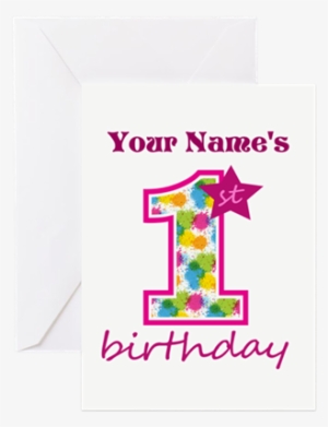1st Birthday Splat Personalized Greeting Card By Birthday - Happy 1st Birthday Ashley #2735131