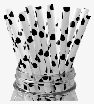 Black Hearts 25pc Paper Straws - Paper #2735233
