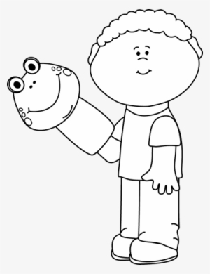 Little Boy Clipart Outline - Puppets Black And White #2738273