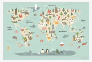 Lámina Mapamundi Azul - World Map #2740133