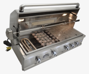 Left Side, Angled, Open, Grill & Tray Removed - Barbecue Grill #2741411