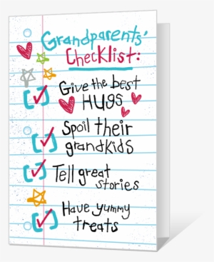 Grandparents Checklist Printable - Grandparents Day Card #2741892