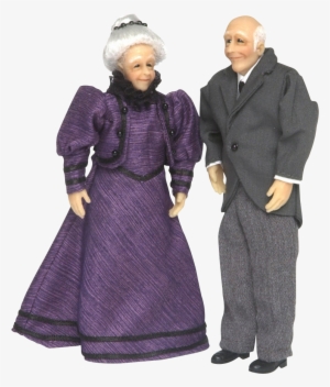 1 Inch Scale Victorian Grandparents Miniature Dolls - Superior Dollhouse Miniatures Dollhouse 1" Scale Victorian #2741914