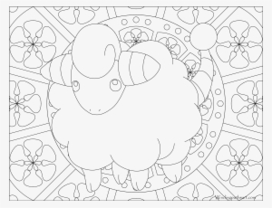 Mareep - Mandala Coloring Pages Pokemon Mew #2745055