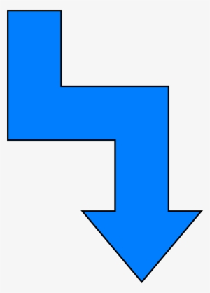 Free Stock Photo Illustration Of A Crooked Blue Down - Arrow Crooked #2746209