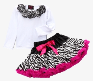 Pink Zebra Top & Pettiskirt Set - Girl #2747682