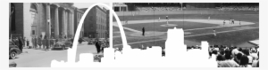 Louis Arch Vector With Old Street And Baseball Stadium - St. Louis #2747895