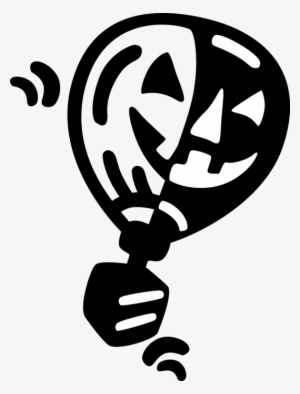 Vector Illustration Of Halloween Pumpkin Hot Air Balloon - Emblem #2748487