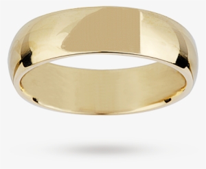 6mm Medium Court Gents Wedding Ring In 18 Carat Ye - 18 Carat Yellow Gold Ring #2750899
