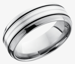 Lashbrook Designs 8b21 Ssa Satin Polish - Titanuim Wedding Ring With Silver And Antique Grooves #2751092