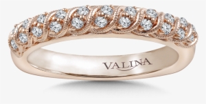 Valina Stackable Wedding Band In 14k Rose Gold - Wedding Ring #2751306