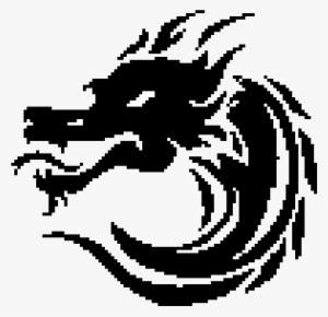 Dragon Face - Dragon Pixel Art Black #2753338