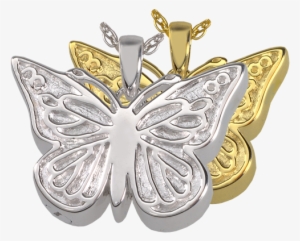 Perfect Filigree Butterfly Cremation Jewelry Shown - Cremation Memorial Jewelry: 14k Solid White Gold Perfect #2754167