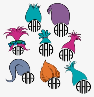 Trolls Hair Monogram Frame Svg Cut File Set - Clip Art - Free