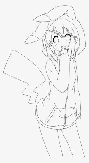 Collection Of Anime Pikachu Girl Drawing High Quality - Line Art #2756963