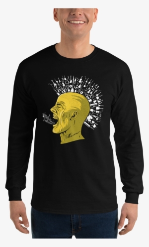 Mohawk Black Tee Printful Yellow Head Mockup Front #2757300