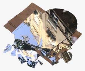 Broken Mirror Brown Cream Blue Polyvore Moodboard Filler - Plywood #2758121