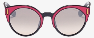 A Perfect Colourblock Acetate Round Sunglasses - Reflection #2760889