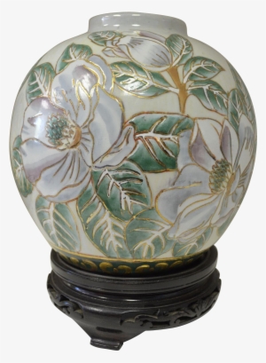 Vintage Decorative Cloisonne Ginger Jar With Beautiful - Porcelain #2761870