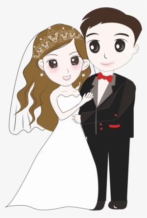 Bridegroom Wedding Cartoon - Png Cartoon Wedding Couple - Free ...