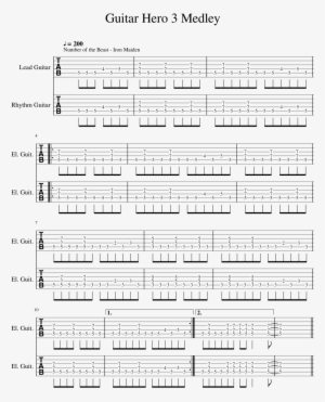 Guitar Hero 3 Medley Sheet Music 1 Of 4 Pages - Sheet Music #2762533
