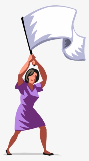 Vector Illustration Of Businesswoman Surrenders By - Frau Mit Weiße Fahne #2762816