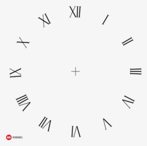 Roman Numerals Wall Clock Stickers Png - Roman Numerals #2763461