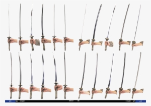 Drawn Katana Longsword - Holding Sword Hand Pose #2765236