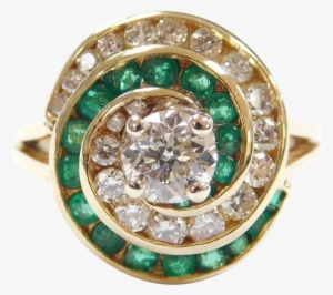 Vintage 18k Gold - Vintage 18k Gold 1.52 Ctw Natural Emerald #2765643