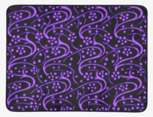 Vintage Swirl Floral Purple Black Beach Mat - Black #2765700