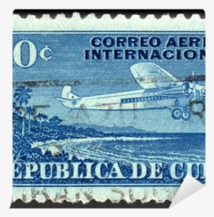 Cuba Vintage Airmail Postage Stamp Wall Mural • Pixers® - Postage Stamp #2766769