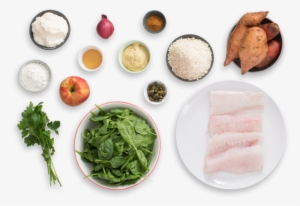 Fish & Sweet Potato Chips With Sautéed Spinach & Apple - Fish #2768226