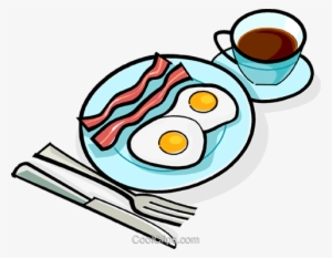Bacon And Eggs Breakfast Royalty Free Vector Clip Art - Ovos Com Bacon Png #2768634