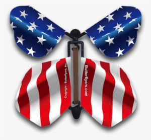 Stars & Stripes Wind Up Flying Butterfly - Usa Flag Lapel Pin, Men's, Pale Blue / Dark Red / Light #2772725