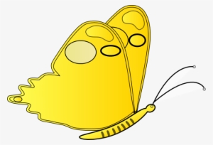 Flying Butterfly Yellow Clipart - Clip Art Butterfly Flying #2772847