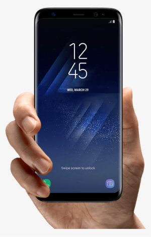 Hand Holding Galaxy S8 Showing Fingerprint Sensor On - Samsung S8 Price In Maldives #2774863