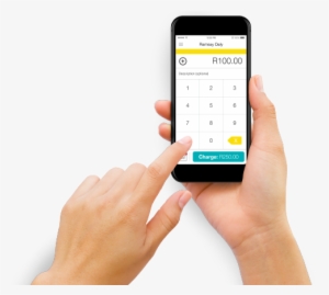 Hands Holding Phone With Ikhokha App Screen - Iphone #2774997