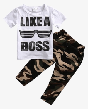 Petite Bello Clothing Set 1-2t Like A Boss Camouflage - Solid Color Fashion Summer Casual Clothes Set #2775413