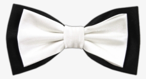 White Over Black Elegance Bowtie - Black Bow Tie Png #2775821