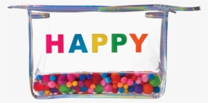 Picture Of Happy Pom Pom Clear Travel Bag - Bag #2776056