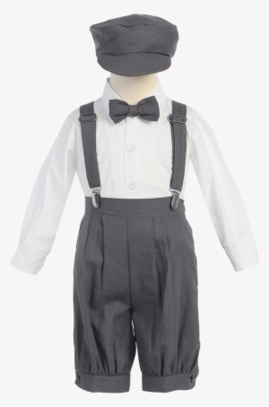 4-piece Christening Baptism Suspender Short Set #2776075