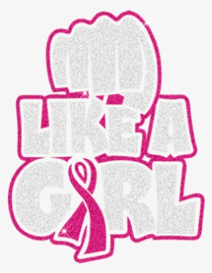 Fight Like A Girl, Ribbon Motif Design With Glitter #2776564